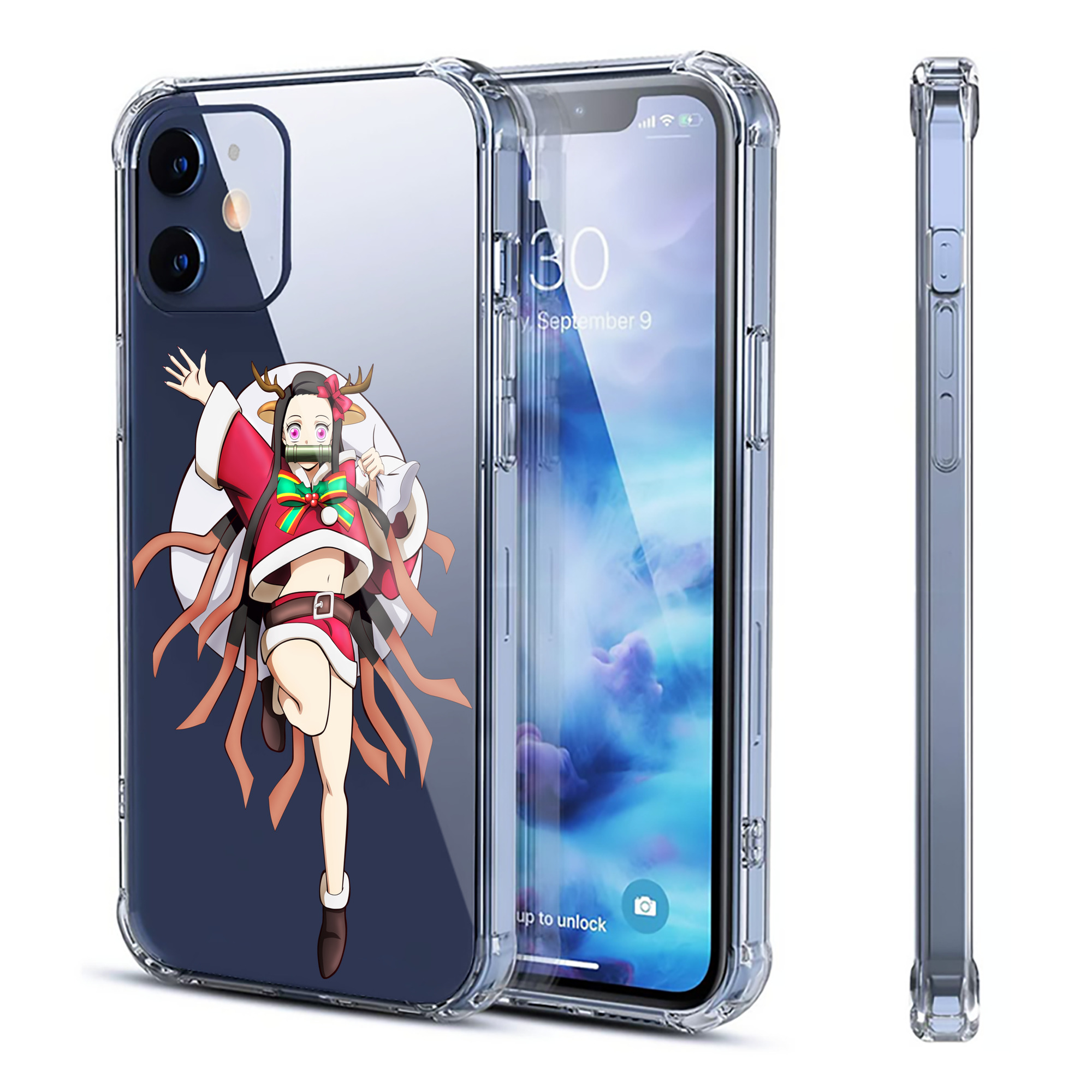 （画像用） 鬼滅の刃（きめつのやいば）竈門 禰󠄀豆子／かまど ねずこ Kamado Nezuko 【iPhone 12シリーズ対応】透明スマホケース（クリアソフトケース）
